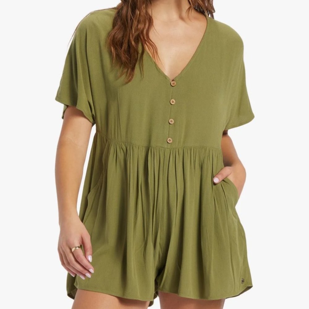 NWT Roxy Endless Journey Romper Green